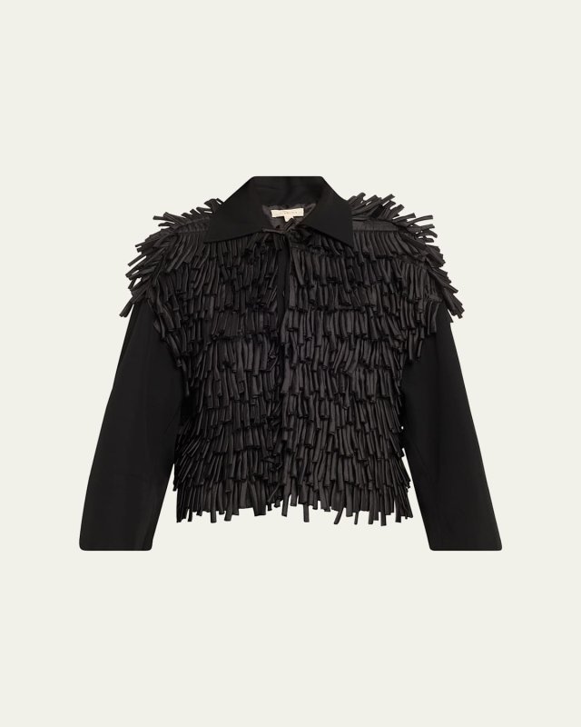 Penlyne Rolled Fringe Wool Jacket